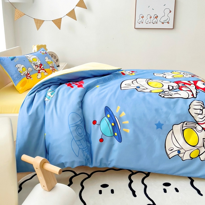 91家纺网 家纺一手货源 找家纺 吉咪兔家纺 2025新款正版奥特曼全棉纯棉幼儿园三件套儿童被褥六件套宝宝午睡入园婴儿床上用品 光之艾斯