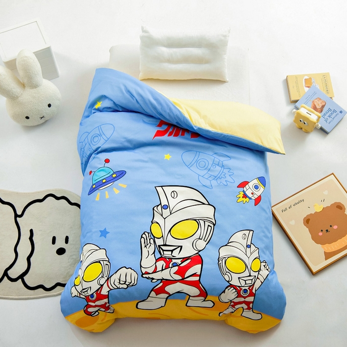 91家纺网 家纺一手货源 找家纺 吉咪兔家纺 2025新款正版奥特曼全棉纯棉幼儿园三件套儿童被褥六件套宝宝午睡入园婴儿床上用品 光之艾斯