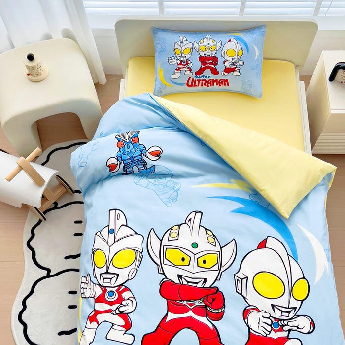 91家纺网 家纺一手货源 找家纺 吉咪兔家纺 2025新款正版奥特曼全棉纯棉幼儿园三件套儿童被褥六件套宝宝午睡入园婴儿床上用品 三大光奥