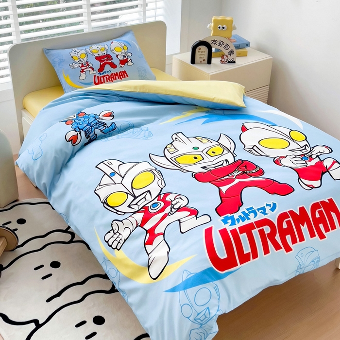 91家纺网 家纺一手货源 找家纺 吉咪兔家纺 2025新款正版奥特曼全棉纯棉幼儿园三件套儿童被褥六件套宝宝午睡入园婴儿床上用品 三大光奥