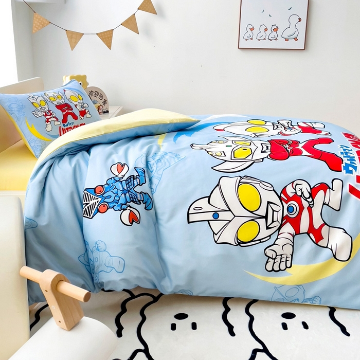 91家纺网 家纺一手货源 找家纺 吉咪兔家纺 2025新款正版奥特曼全棉纯棉幼儿园三件套儿童被褥六件套宝宝午睡入园婴儿床上用品 三大光奥