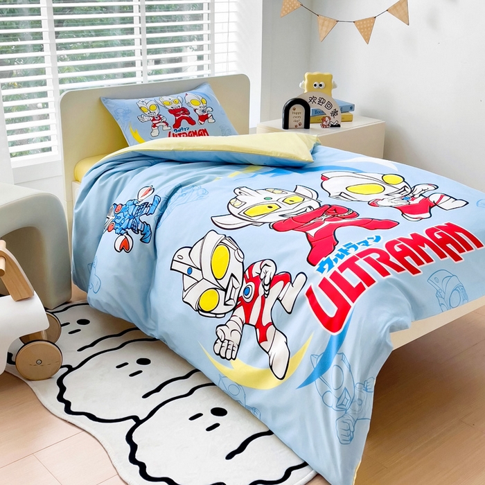 91家纺网 家纺一手货源 找家纺 吉咪兔家纺 2025新款正版奥特曼全棉纯棉幼儿园三件套儿童被褥六件套宝宝午睡入园婴儿床上用品 三大光奥