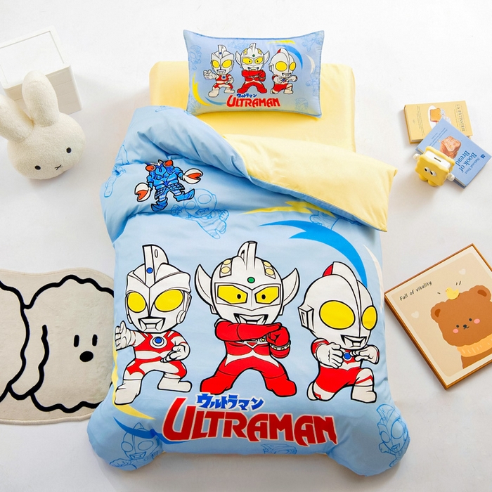 91家纺网 家纺一手货源 找家纺 吉咪兔家纺 2025新款正版奥特曼全棉纯棉幼儿园三件套儿童被褥六件套宝宝午睡入园婴儿床上用品 三大光奥