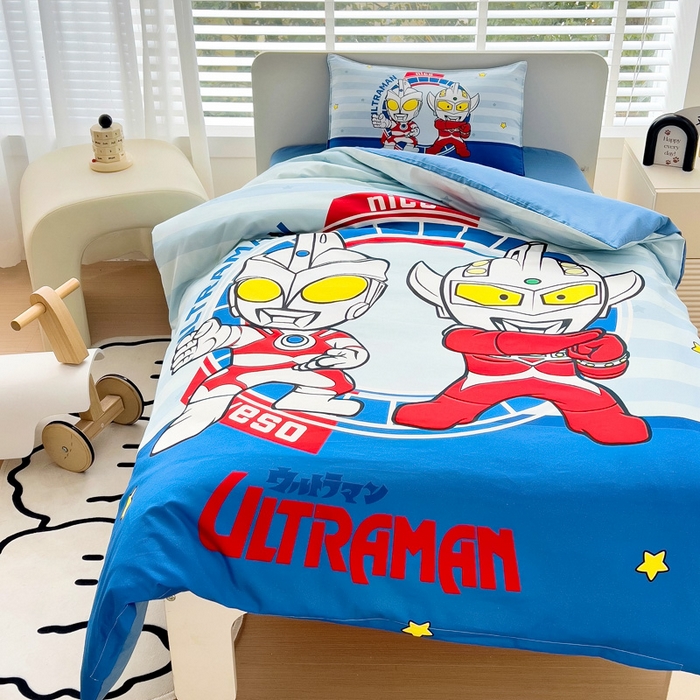 91家纺网 家纺一手货源 找家纺 吉咪兔家纺 2025新款正版奥特曼全棉纯棉幼儿园三件套儿童被褥六件套宝宝午睡入园婴儿床上用品 泰罗艾斯