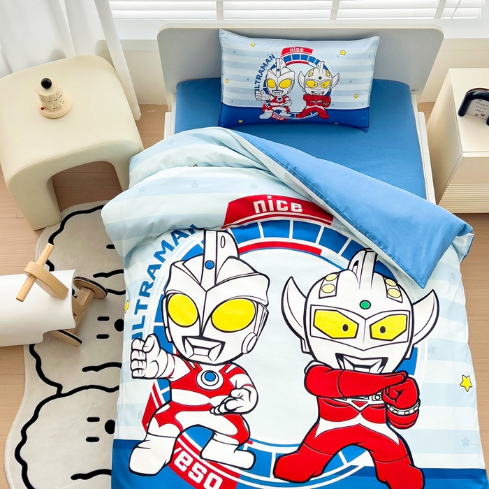 91家纺网 家纺一手货源 找家纺 吉咪兔家纺 2025新款正版奥特曼全棉纯棉幼儿园三件套儿童被褥六件套宝宝午睡入园婴儿床上用品 泰罗艾斯