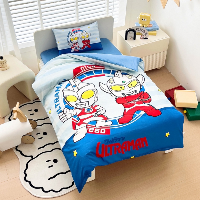 91家纺网 家纺一手货源 找家纺 吉咪兔家纺 2025新款正版奥特曼全棉纯棉幼儿园三件套儿童被褥六件套宝宝午睡入园婴儿床上用品 泰罗艾斯