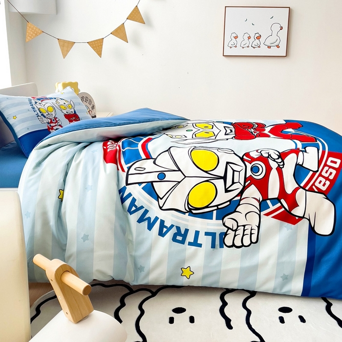 91家纺网 家纺一手货源 找家纺 吉咪兔家纺 2025新款正版奥特曼全棉纯棉幼儿园三件套儿童被褥六件套宝宝午睡入园婴儿床上用品 泰罗艾斯