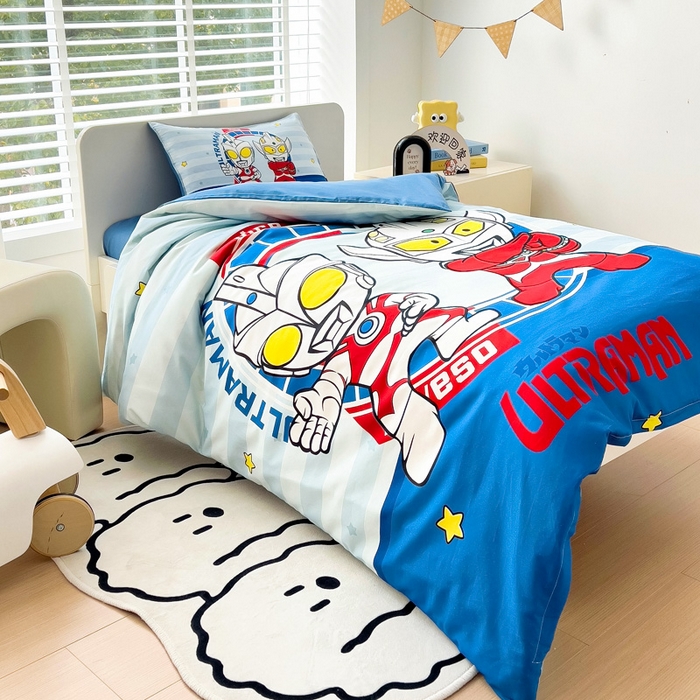 91家纺网 家纺一手货源 找家纺 吉咪兔家纺 2025新款正版奥特曼全棉纯棉幼儿园三件套儿童被褥六件套宝宝午睡入园婴儿床上用品 泰罗艾斯