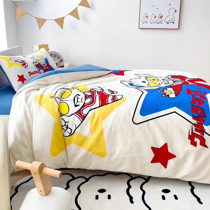 91家纺网 家纺一手货源 找家纺 吉咪兔家纺 2025新款正版奥特曼全棉纯棉幼儿园三件套儿童被褥六件套宝宝午睡入园婴儿床上用品 威猛奥特曼