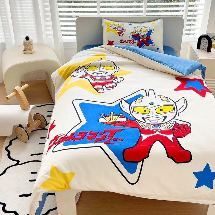 91家纺网 家纺一手货源 找家纺 吉咪兔家纺 2025新款正版奥特曼全棉纯棉幼儿园三件套儿童被褥六件套宝宝午睡入园婴儿床上用品 威猛奥特曼