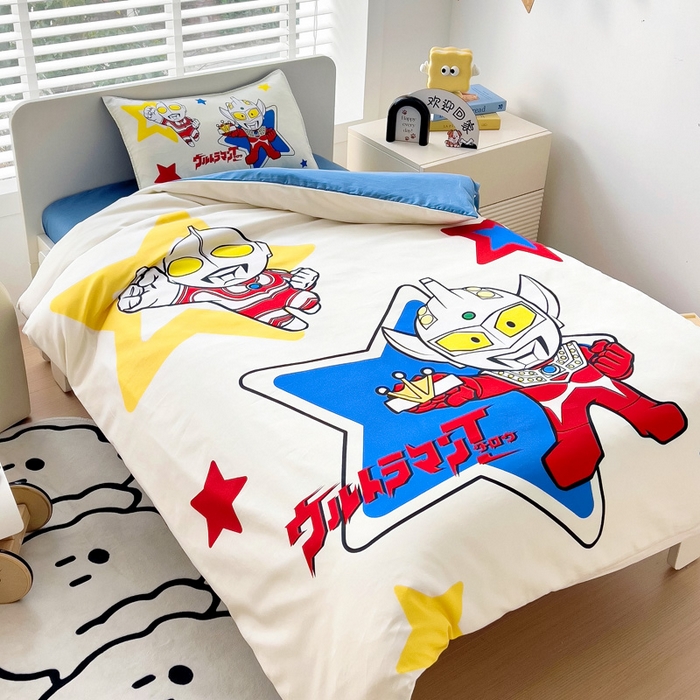 91家纺网 家纺一手货源 找家纺 吉咪兔家纺 2025新款正版奥特曼全棉纯棉幼儿园三件套儿童被褥六件套宝宝午睡入园婴儿床上用品 威猛奥特曼