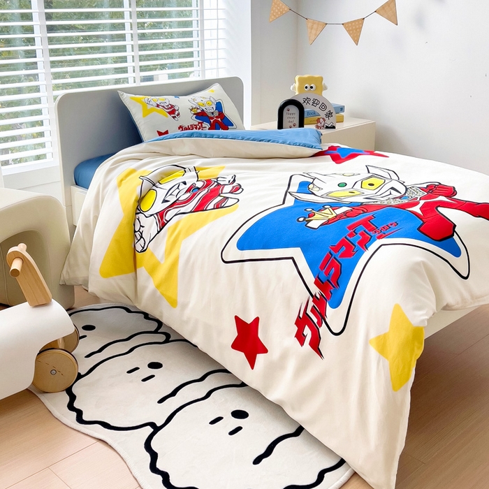91家纺网 家纺一手货源 找家纺 吉咪兔家纺 2025新款正版奥特曼全棉纯棉幼儿园三件套儿童被褥六件套宝宝午睡入园婴儿床上用品 威猛奥特曼