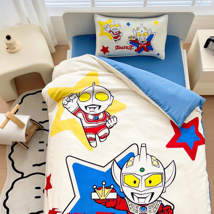 91家纺网 家纺一手货源 找家纺 吉咪兔家纺 2025新款正版奥特曼全棉纯棉幼儿园三件套儿童被褥六件套宝宝午睡入园婴儿床上用品 威猛奥特曼