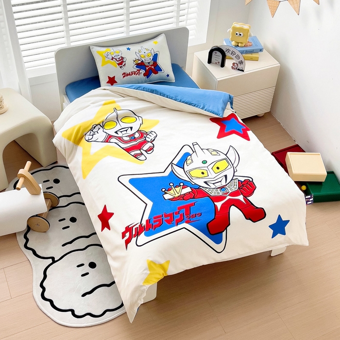 91家纺网 家纺一手货源 找家纺 吉咪兔家纺 2025新款正版奥特曼全棉纯棉幼儿园三件套儿童被褥六件套宝宝午睡入园婴儿床上用品 威猛奥特曼