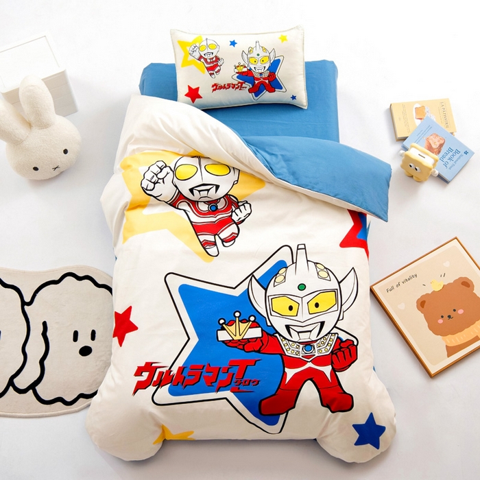 91家纺网 家纺一手货源 找家纺 吉咪兔家纺 2025新款正版奥特曼全棉纯棉幼儿园三件套儿童被褥六件套宝宝午睡入园婴儿床上用品 威猛奥特曼