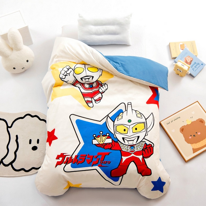 91家纺网 家纺一手货源 找家纺 吉咪兔家纺 2025新款正版奥特曼全棉纯棉幼儿园三件套儿童被褥六件套宝宝午睡入园婴儿床上用品 威猛奥特曼