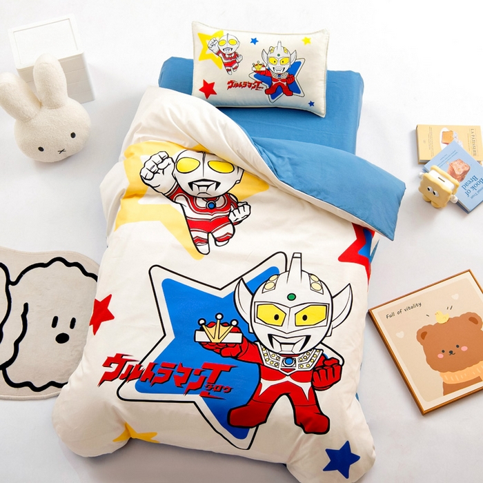 91家纺网 家纺一手货源 找家纺 吉咪兔家纺 2025新款正版奥特曼全棉纯棉幼儿园三件套儿童被褥六件套宝宝午睡入园婴儿床上用品 威猛奥特曼