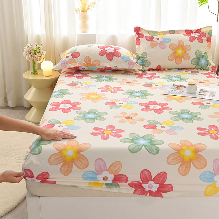 91家纺网 家纺一手货源 找家纺 （总）圣楚家纺 2025新款清新水洗床笠