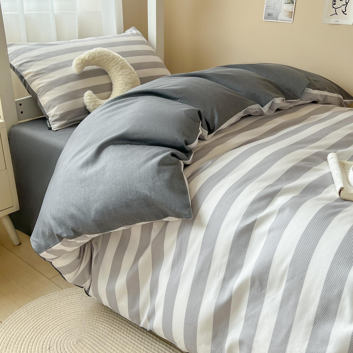 91家纺网 家纺一手货源 找家纺 （总）涵宸2025新款全棉宿舍学生款三件套四件套