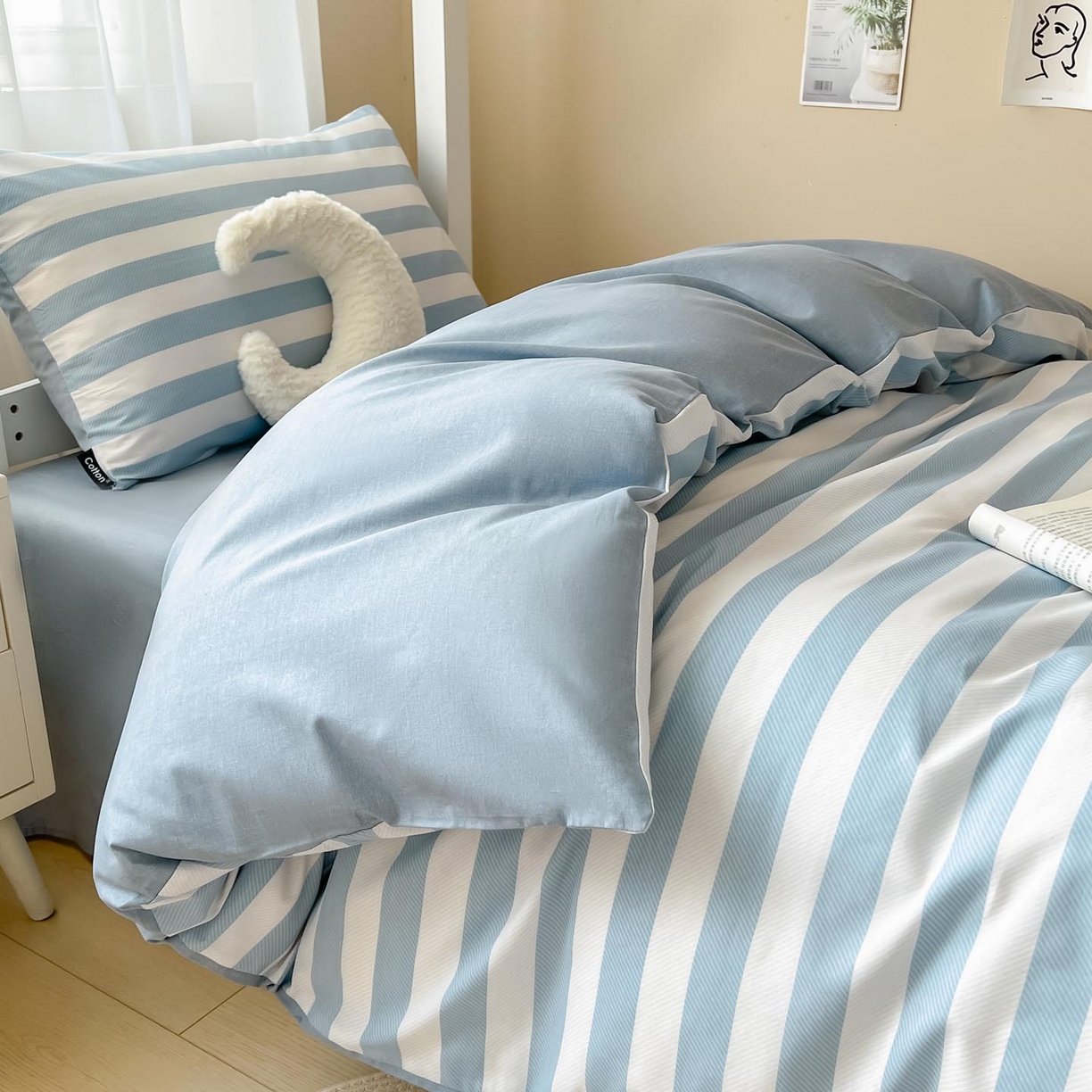 91家纺网 家纺一手货源 找家纺 （总）涵宸2025新款全棉宿舍学生款三件套四件套