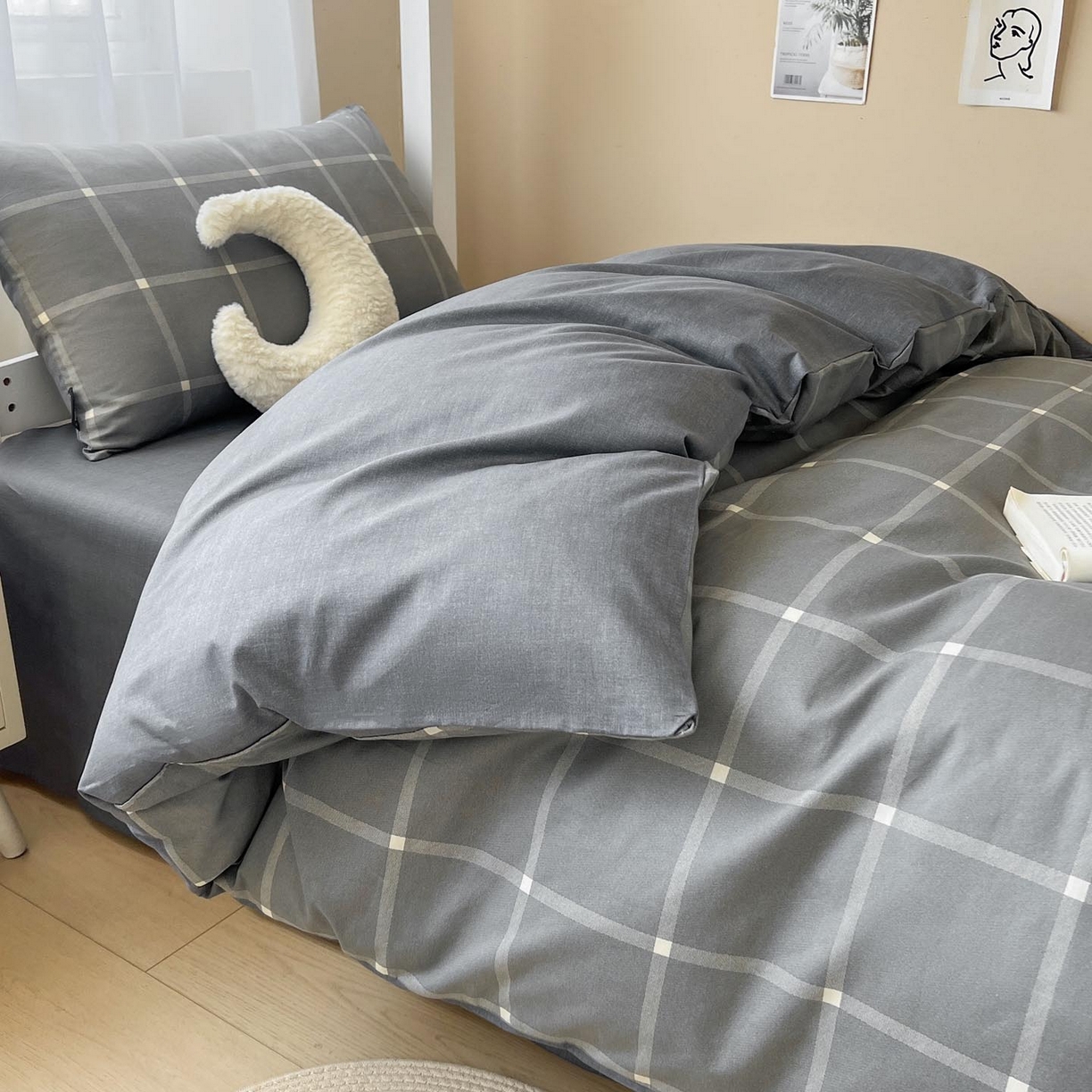 91家纺网 家纺一手货源 找家纺 （总）涵宸2025新款全棉宿舍学生款三件套四件套