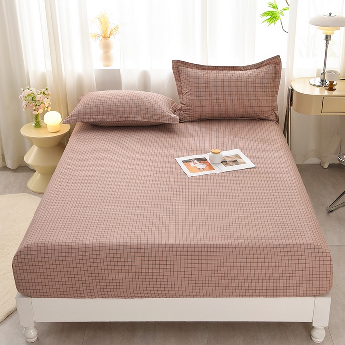 91家纺网 家纺一手货源 找家纺 圣楚家纺 2025新款清新水洗床笠 潮格