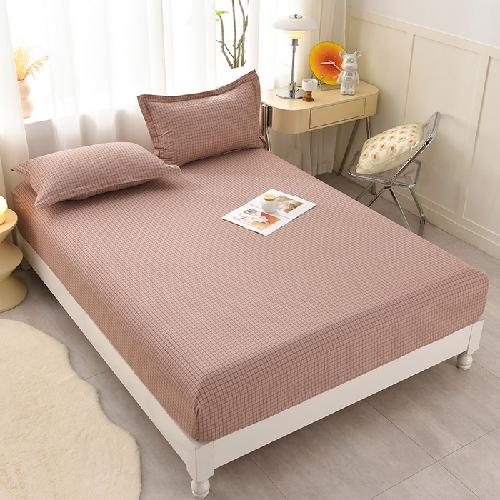 91家纺网 家纺一手货源 找家纺 圣楚家纺 2025新款清新水洗床笠 潮格