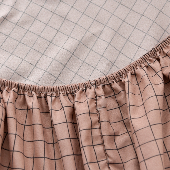 91家纺网 家纺一手货源 找家纺 圣楚家纺 2025新款清新水洗床笠 潮格