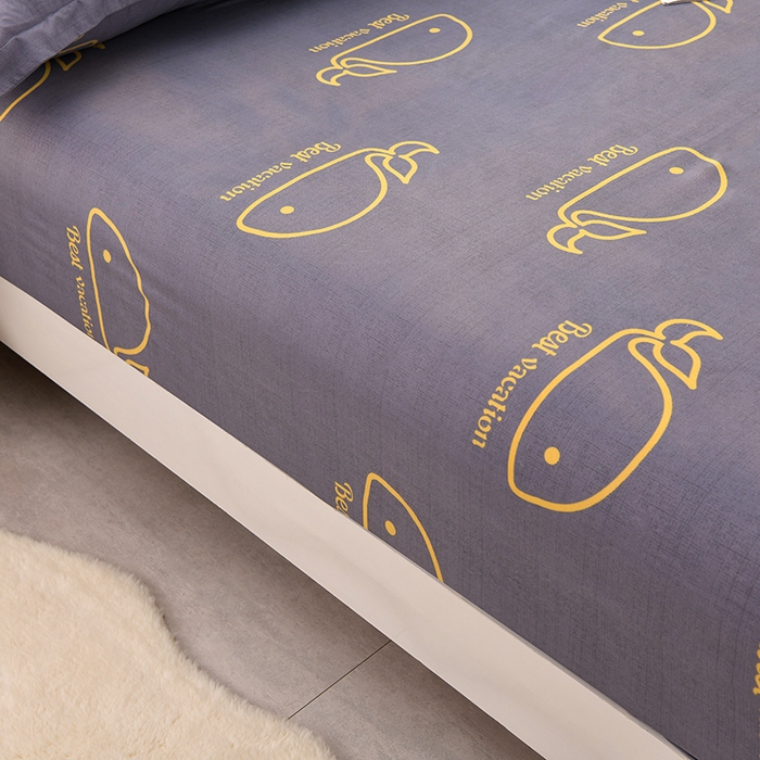 91家纺网 家纺一手货源 找家纺 圣楚家纺 2025新款清新水洗床笠 鲸鱼