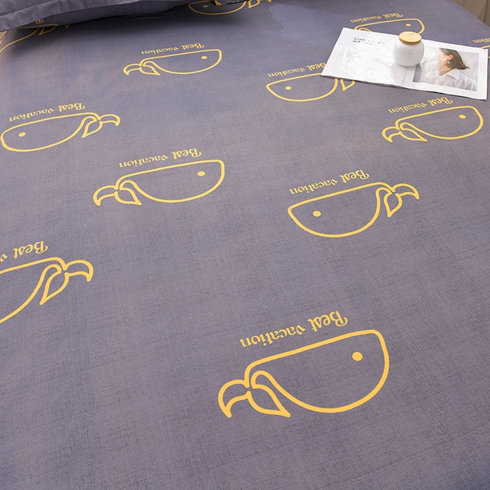 91家纺网 家纺一手货源 找家纺 圣楚家纺 2025新款清新水洗床笠 鲸鱼