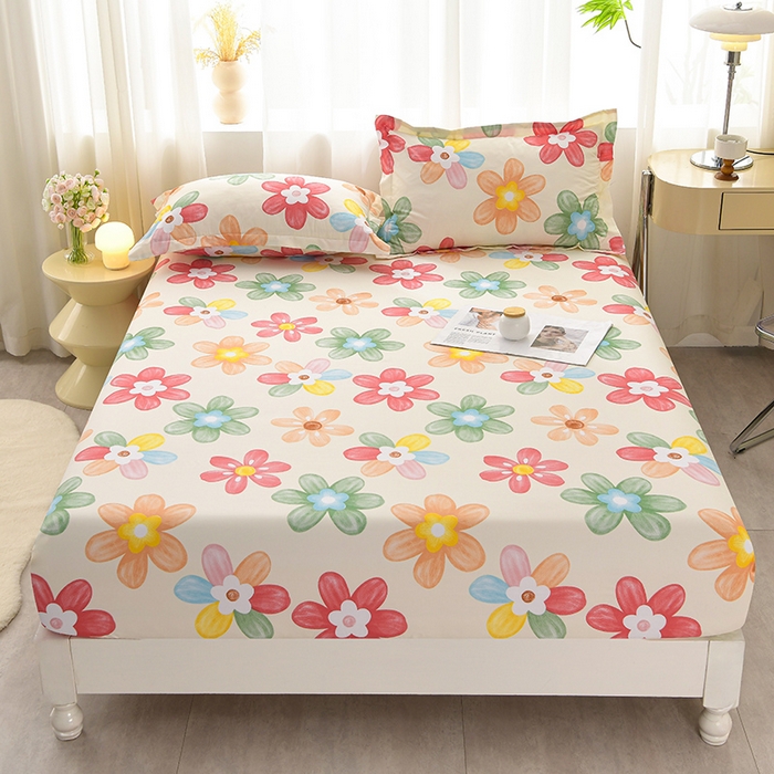 91家纺网 家纺一手货源 找家纺 圣楚家纺 2025新款清新水洗床笠 盛夏