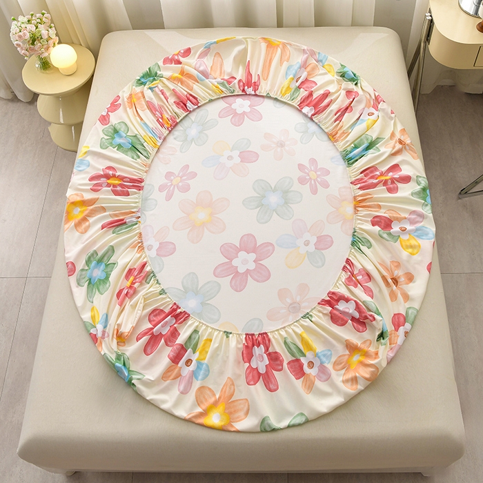 91家纺网 家纺一手货源 找家纺 圣楚家纺 2025新款清新水洗床笠 盛夏