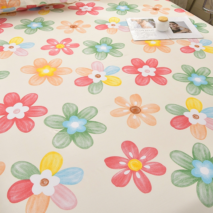 91家纺网 家纺一手货源 找家纺 圣楚家纺 2025新款清新水洗床笠 盛夏