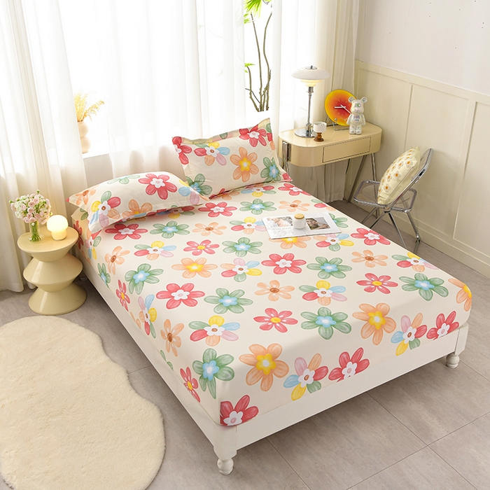 91家纺网 家纺一手货源 找家纺 圣楚家纺 2025新款清新水洗床笠 盛夏