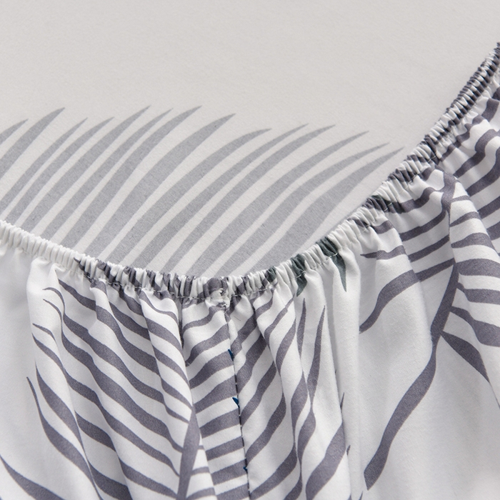 91家纺网 家纺一手货源 找家纺 圣楚家纺 2025新款清新水洗床笠 素叶