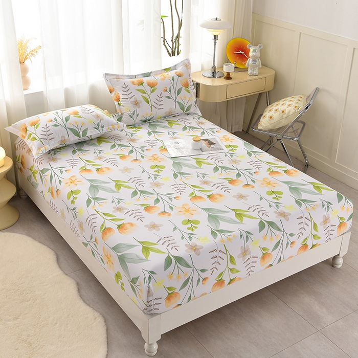 91家纺网 家纺一手货源 找家纺 圣楚家纺 2025新款清新水洗床笠 夏梦