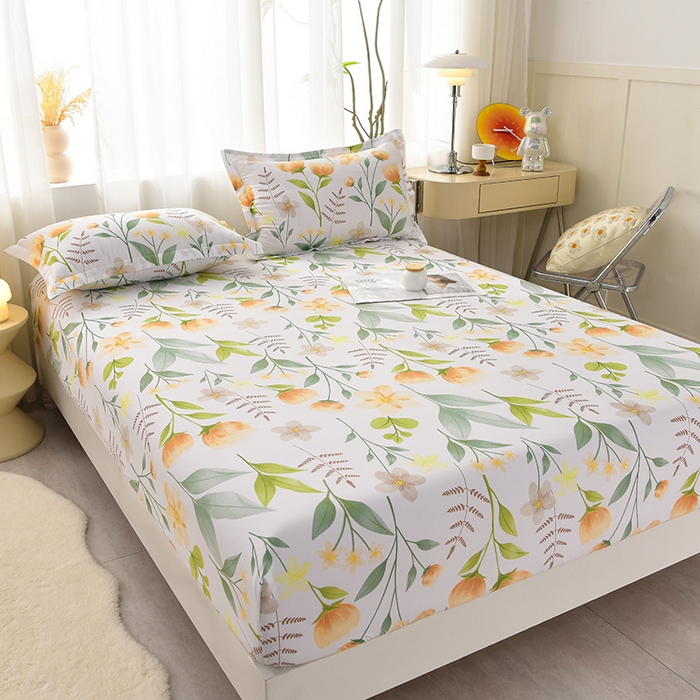 91家纺网 家纺一手货源 找家纺 圣楚家纺 2025新款清新水洗床笠 夏梦