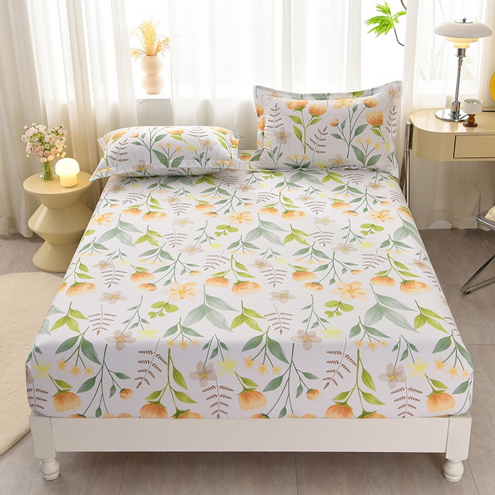 91家纺网 家纺一手货源 找家纺 圣楚家纺 2025新款清新水洗床笠 夏梦