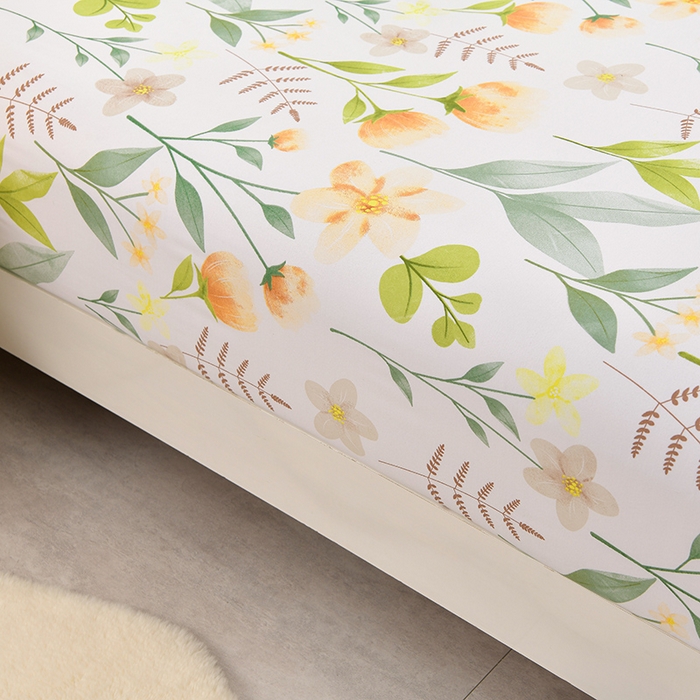 91家纺网 家纺一手货源 找家纺 圣楚家纺 2025新款清新水洗床笠 夏梦