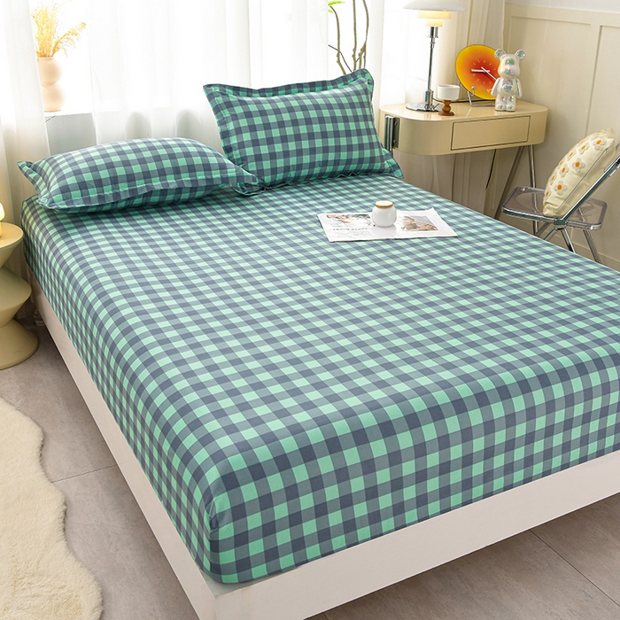 91家纺网 家纺一手货源 找家纺 圣楚家纺 2025新款清新水洗床笠 夜曲