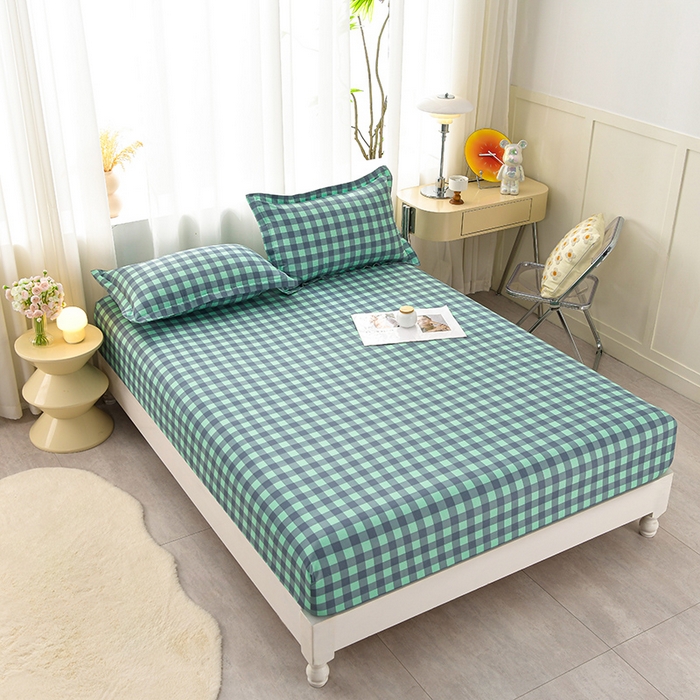 91家纺网 家纺一手货源 找家纺 圣楚家纺 2025新款清新水洗床笠 夜曲