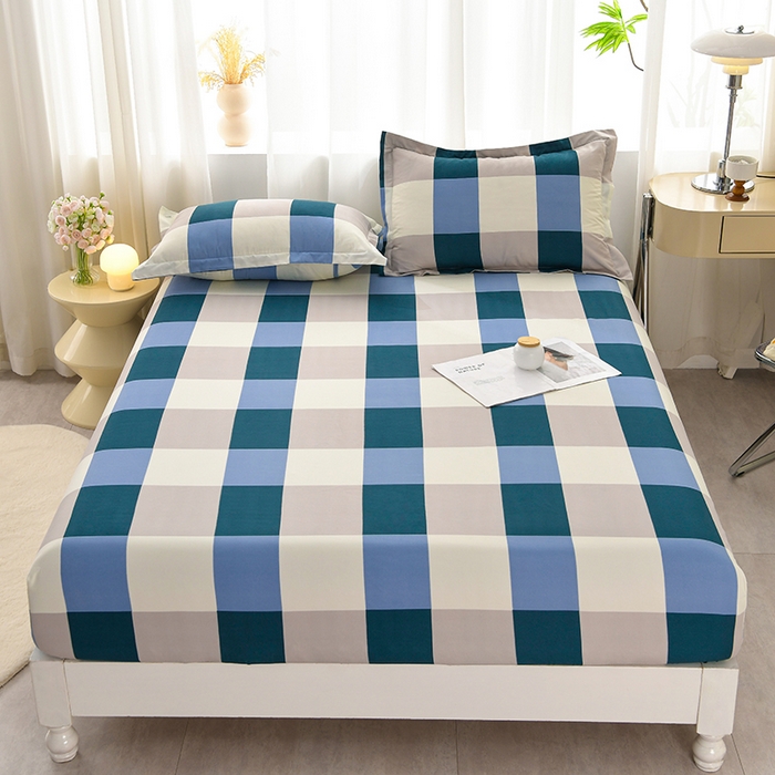 91家纺网 家纺一手货源 找家纺 圣楚家纺 2025新款清新水洗床笠 幽兰