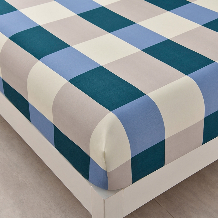 91家纺网 家纺一手货源 找家纺 圣楚家纺 2025新款清新水洗床笠 幽兰