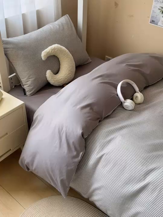 91家纺网 家纺一手货源 找家纺 （总）涵宸2025新款全棉宿舍学生款三件套四件套