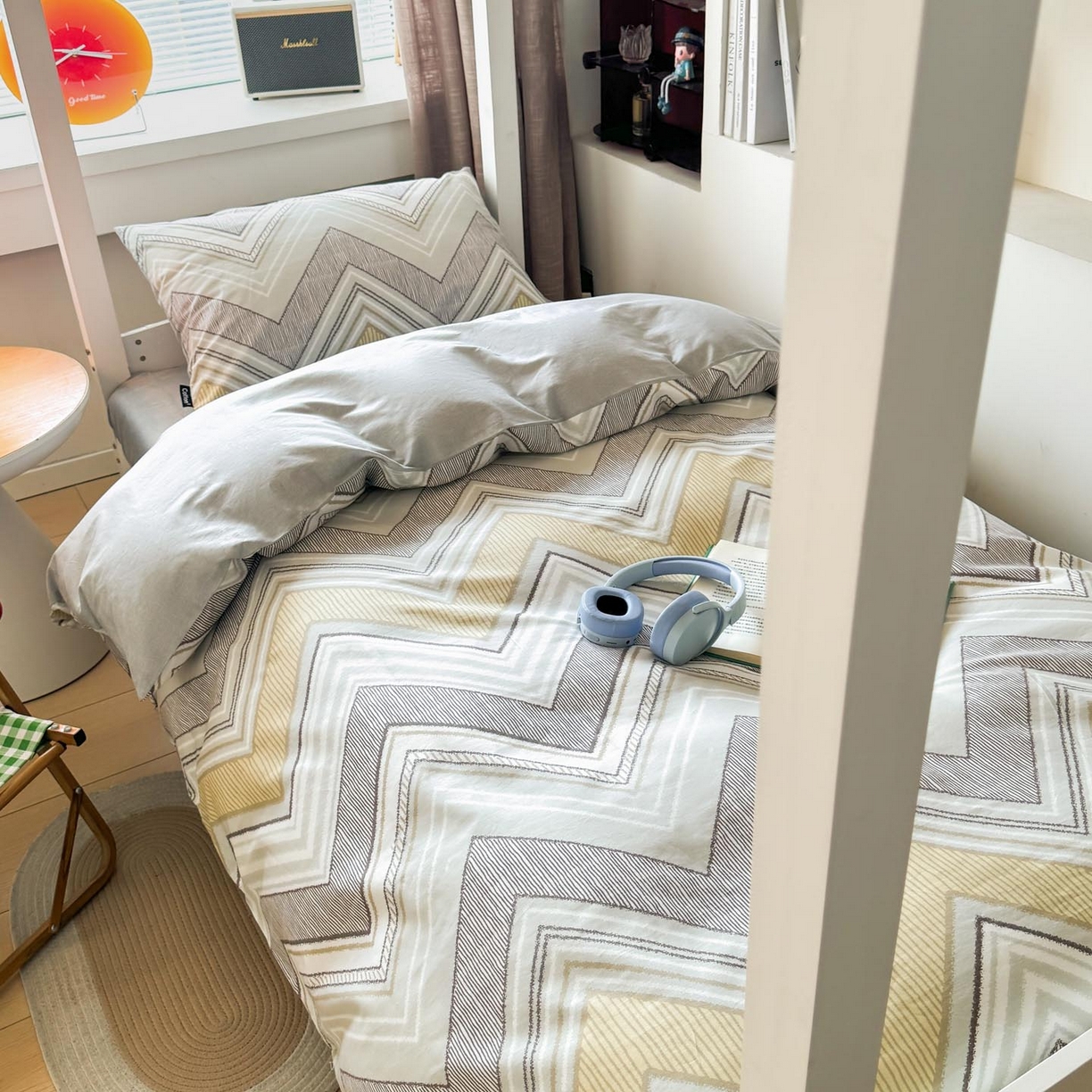 91家纺网 家纺一手货源 找家纺 涵宸2025新款全棉宿舍学生款三件套四件套 格韵