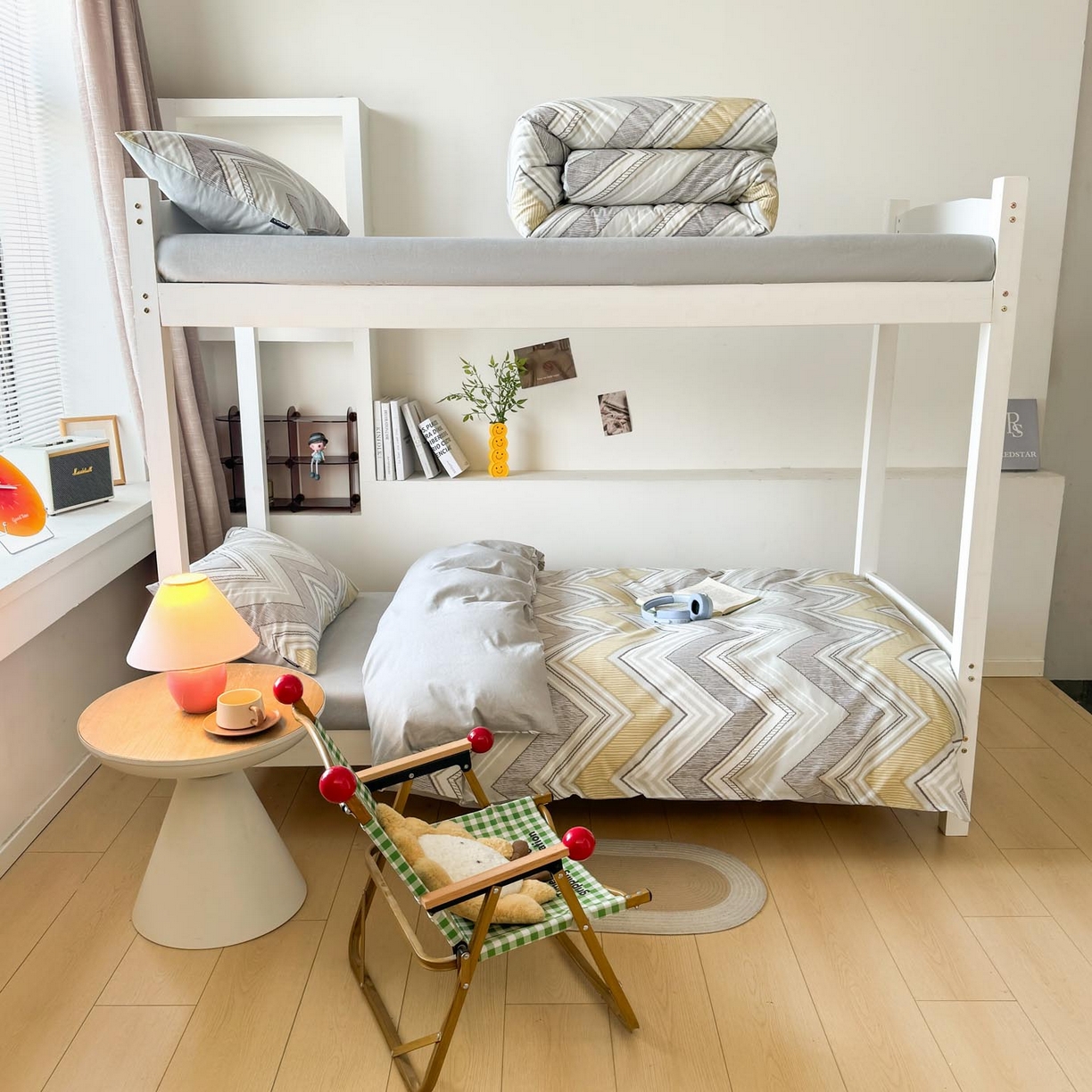 91家纺网 家纺一手货源 找家纺 涵宸2025新款全棉宿舍学生款三件套四件套 格韵