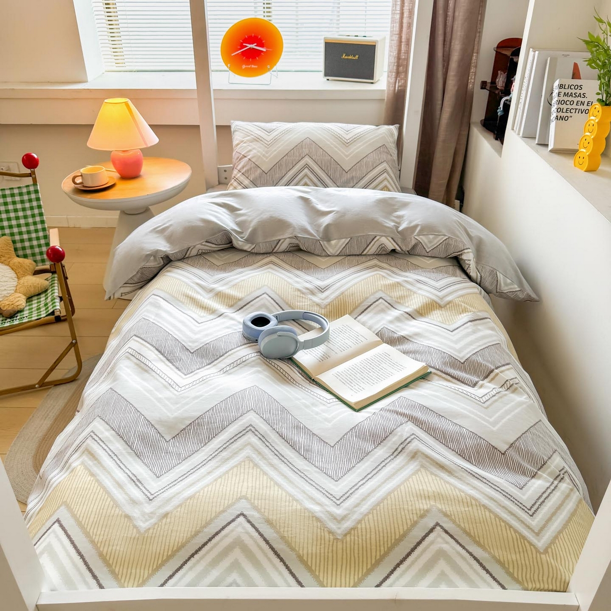 91家纺网 家纺一手货源 找家纺 涵宸2025新款全棉宿舍学生款三件套四件套 格韵