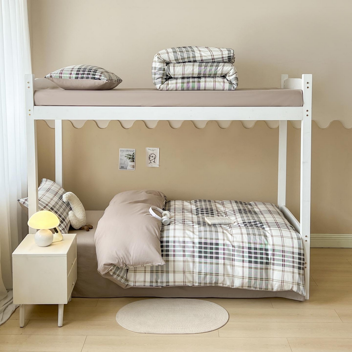 91家纺网 家纺一手货源 找家纺 涵宸2025新款全棉宿舍学生款三件套四件套 琥珀