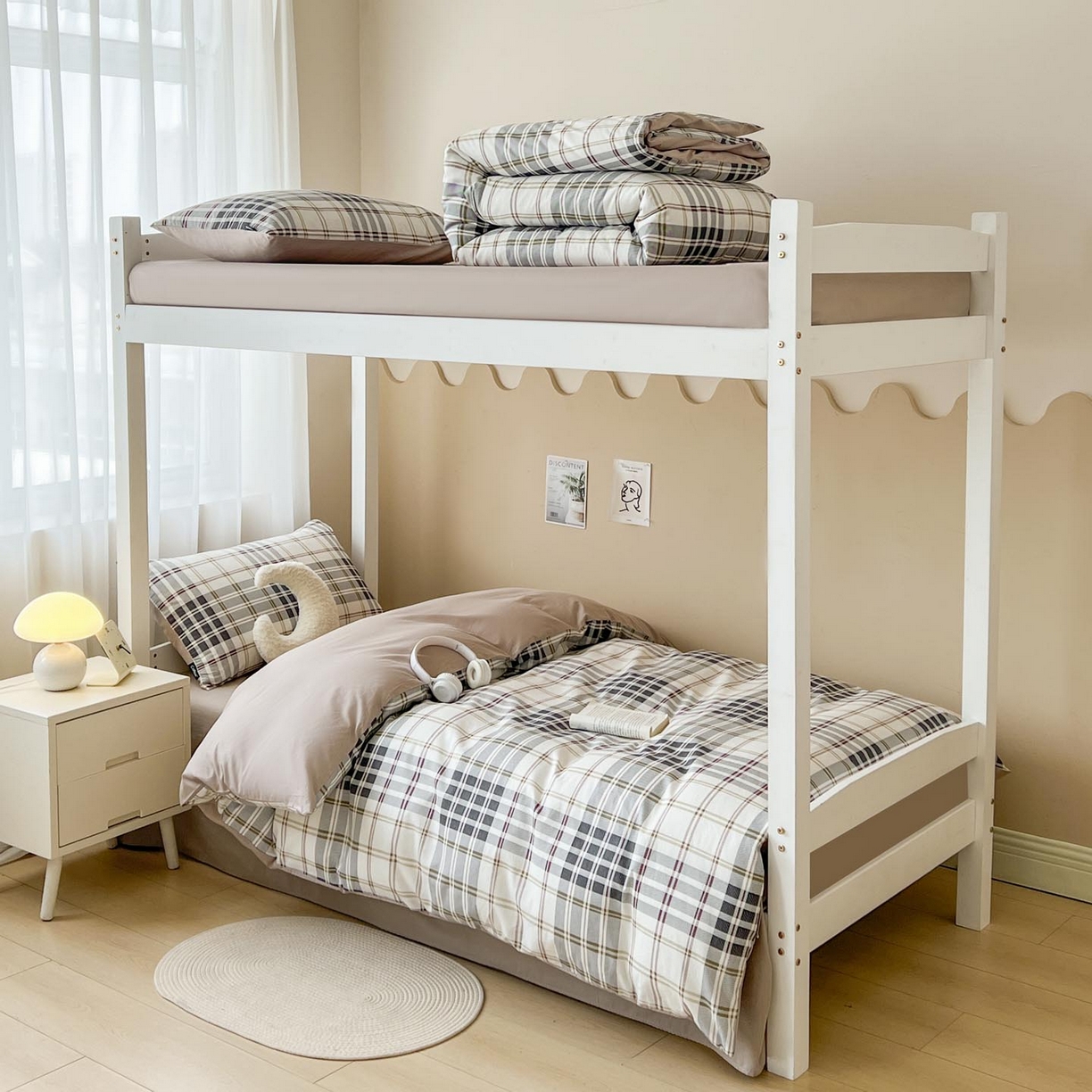 91家纺网 家纺一手货源 找家纺 涵宸2025新款全棉宿舍学生款三件套四件套 琥珀