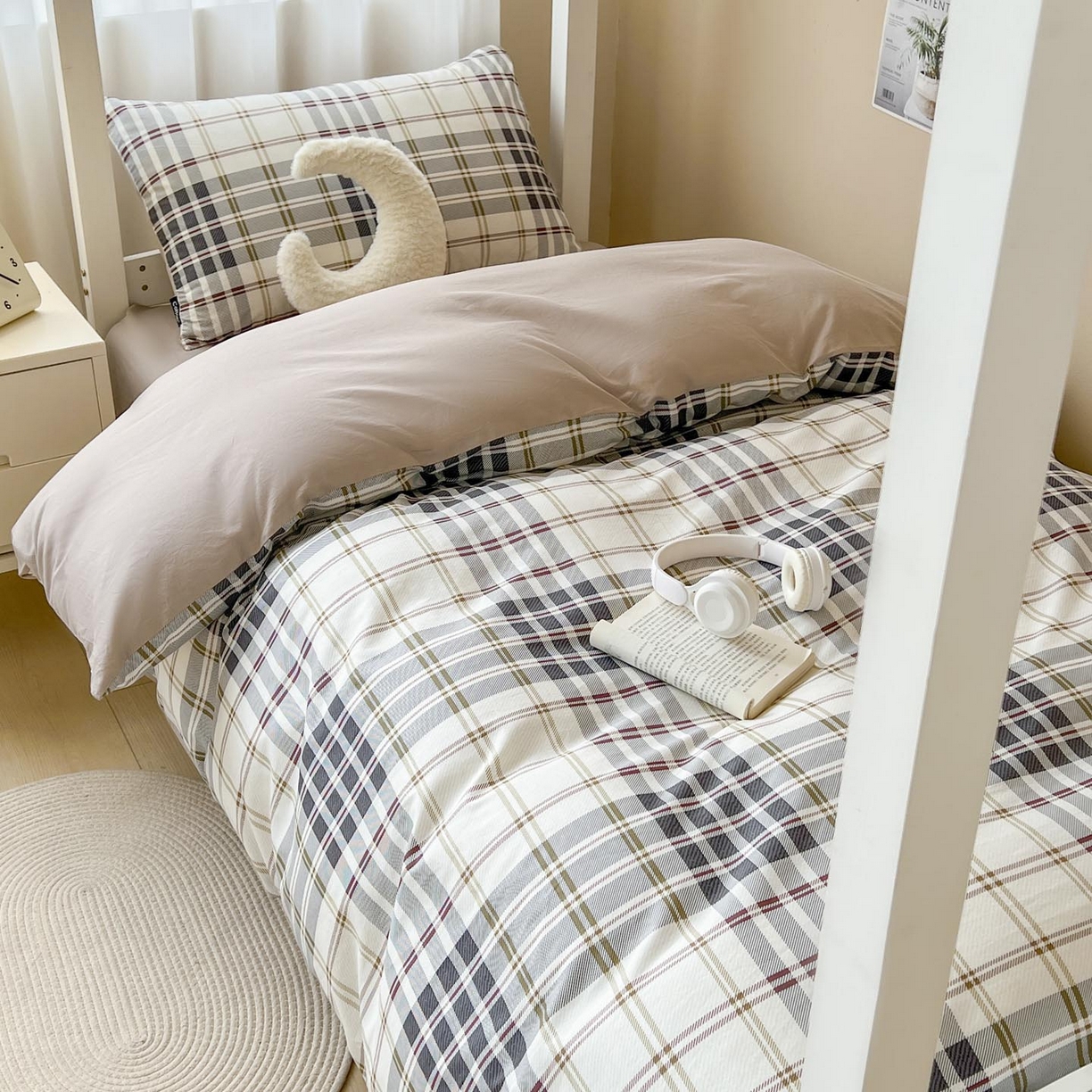 91家纺网 家纺一手货源 找家纺 涵宸2025新款全棉宿舍学生款三件套四件套 琥珀